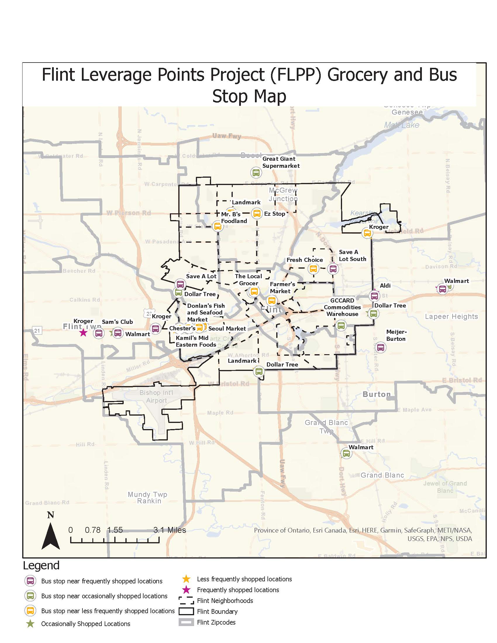 MTA Bus Stop Locations with FLPP grocery map